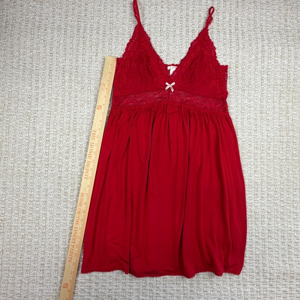 Eberjey Womens Slip Dress Size M Red Lace Modal Babydoll Lingerie Coquette - Picture 13 of 15